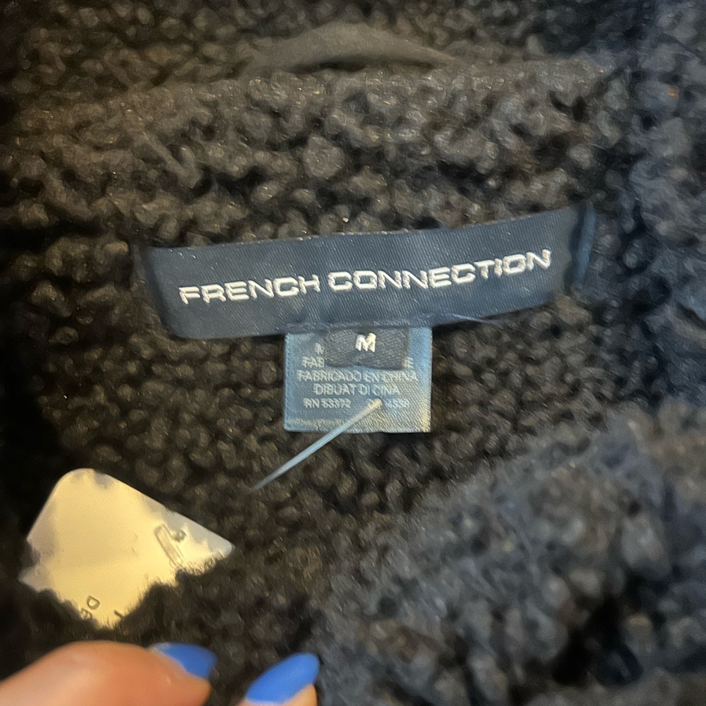 French Connection Black Shearling Jacket - image 2